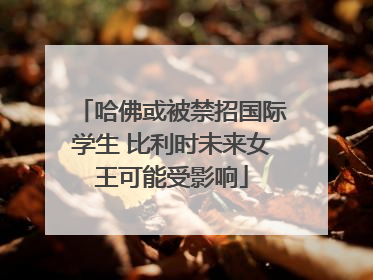 哈佛或被禁招国际学生 比利时未来女王可能受影响