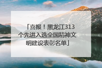 喜报！黑龙江313个先进入选全国精神文明建设表彰名单