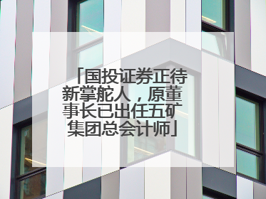 国投证券正待新掌舵人，原董事长已出任五矿集团总会计师