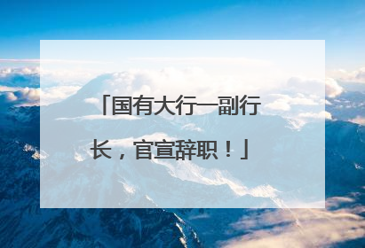 国有大行一副行长，官宣辞职！