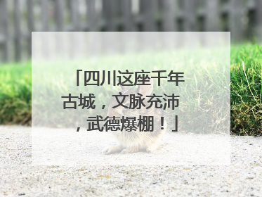 四川这座千年古城，文脉充沛，武德爆棚！
