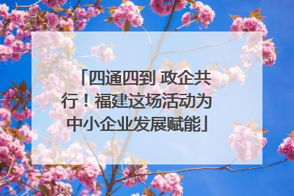 四通四到 政企共行！福建这场活动为中小企业发展赋能