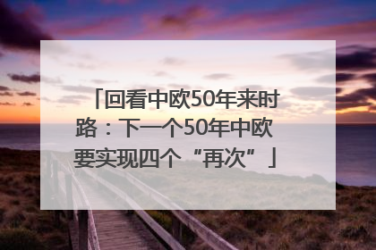 回看中欧50年来时路：下一个50年中欧要实现四个“再次”