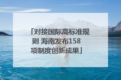 对接国际高标准规则 海南发布158项制度创新成果