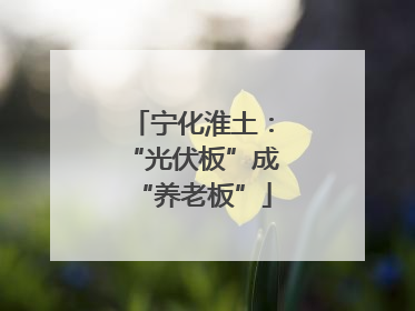 宁化淮土：“光伏板”成“养老板”