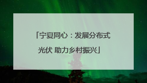 宁夏同心：发展分布式光伏 助力乡村振兴