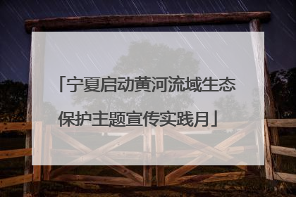 宁夏启动黄河流域生态保护主题宣传实践月