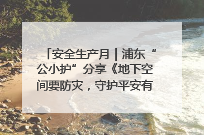 安全生产月｜浦东“公小护”分享《地下空间要防灾，守护平安有我在》安全谣