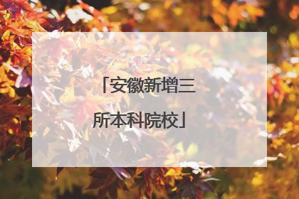 安徽新增三所本科院校