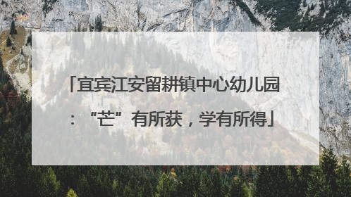 宜宾江安留耕镇中心幼儿园：“芒”有所获，学有所得
