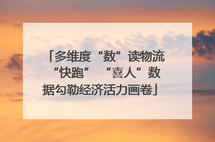 多维度“数”读物流“快跑” “喜人”数据勾勒经济活力画卷