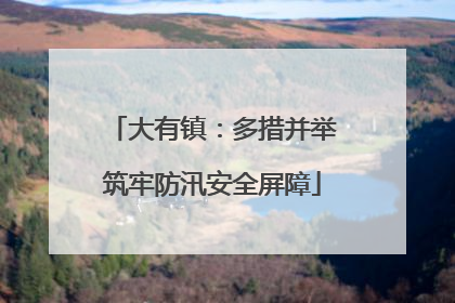 大有镇：多措并举筑牢防汛安全屏障