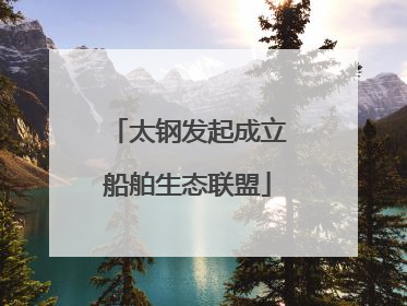 太钢发起成立船舶生态联盟