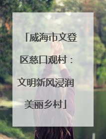 威海市文登区慈口观村：文明新风浸润美丽乡村