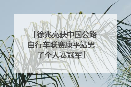 徐兆亮获中国公路自行车联赛康平站男子个人赛冠军