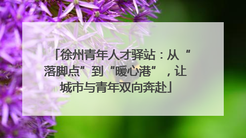 徐州青年人才驿站：从“落脚点”到“暖心港”，让城市与青年双向奔赴