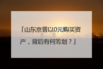 山东京普以0元购买资产，背后有何筹划？