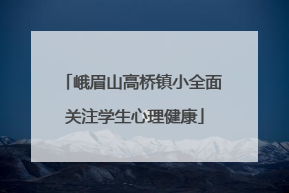 峨眉山高桥镇小全面关注学生心理健康