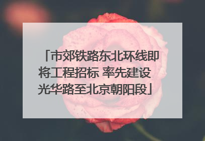 市郊铁路东北环线即将工程招标 率先建设光华路至北京朝阳段
