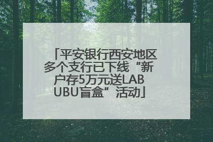 平安银行西安地区多个支行已下线“新户存5万元送LABUBU盲盒”活动