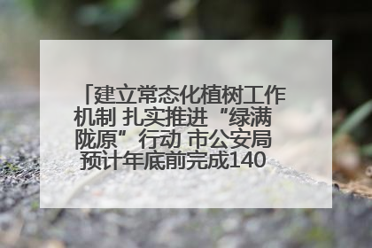 建立常态化植树工作机制 扎实推进“绿满陇原”行动 市公安局预计年底前完成1402亩绿化任务
