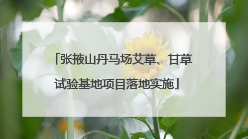 张掖山丹马场艾草、甘草试验基地项目落地实施