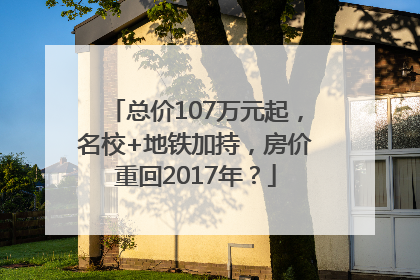 总价107万元起，名校+地铁加持，房价重回2017年？