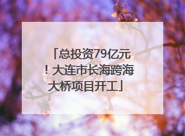 总投资79亿元！大连市长海跨海大桥项目开工