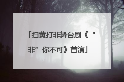 扫黄打非舞台剧《“非”你不可》首演