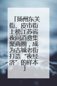 扬州东关街、皮市街上榜江苏省夜间消费集聚商圈，成为古城老街打造“夜经济”的样本