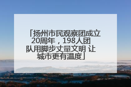 扬州市民观察团成立20周年，198人团队用脚步丈量文明 让城市更有温度