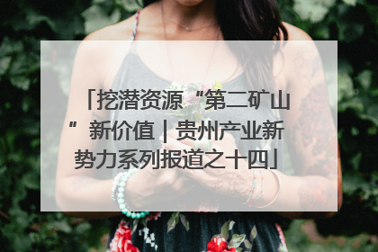 挖潜资源“第二矿山”新价值｜贵州产业新势力系列报道之十四
