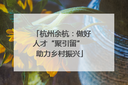 杭州余杭：做好人才“聚引留” 助力乡村振兴