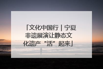 文化中国行｜宁夏 非遗展演让静态文化遗产“活”起来