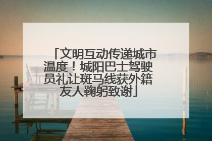 文明互动传递城市温度！城阳巴士驾驶员礼让斑马线获外籍友人鞠躬致谢
