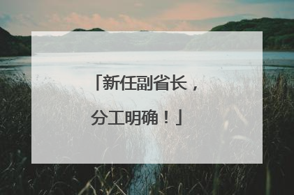 新任副省长，分工明确！