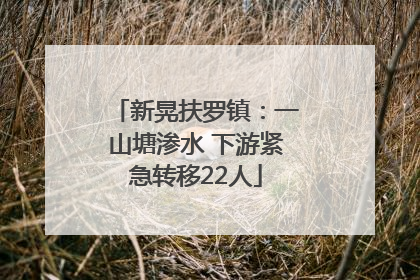 新晃扶罗镇：一山塘渗水 下游紧急转移22人
