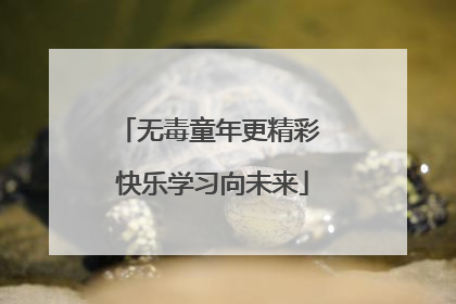 无毒童年更精彩 快乐学习向未来