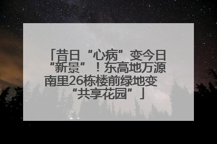 昔日“心病”变今日“新景”！东高地万源南里26栋楼前绿地变“共享花园”