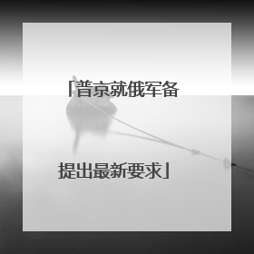 普京就俄军备提出最新要求