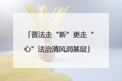 普法走“新”更走“心”法治清风润基层