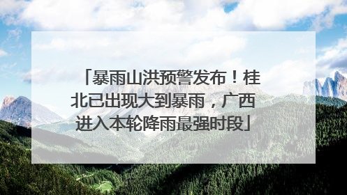 暴雨山洪预警发布！桂北已出现大到暴雨，广西进入本轮降雨最强时段
