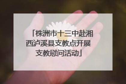 株洲市十三中赴湘西泸溪县支教点开展支教慰问活动