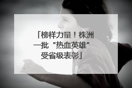 榜样力量！株洲一批“热血英雄”受省级表彰