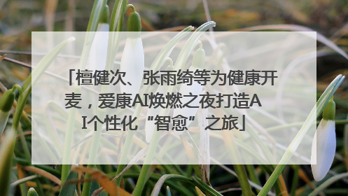 檀健次、张雨绮等为健康开麦，爱康AI焕燃之夜打造AI个性化“智愈”之旅