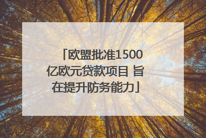 欧盟批准1500亿欧元贷款项目 旨在提升防务能力