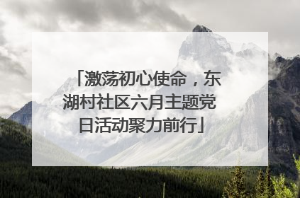 激荡初心使命，东湖村社区六月主题党日活动聚力前行