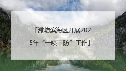 潍坊滨海区开展2025年“一喷三防”工作