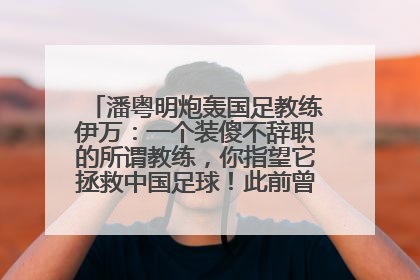 潘粤明炮轰国足教练伊万：一个装傻不辞职的所谓教练，你指望它拯救中国足球！此前曾多次发文评价国足