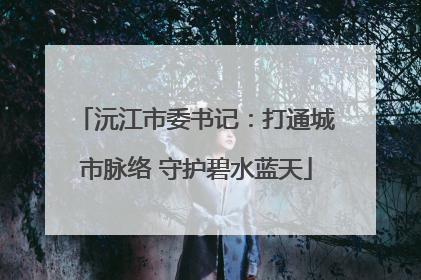 沅江市委书记：打通城市脉络 守护碧水蓝天